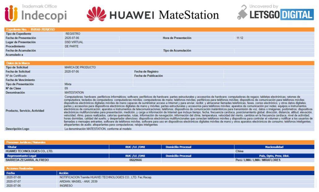 华为申请了MateStation商标，可能是Mate 40手机的扩展坞