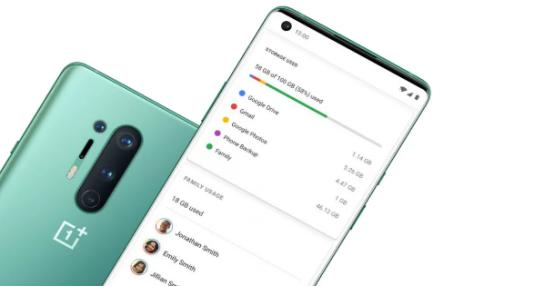 OnePlus 8和8 Pro随附3个月免费100GB Google One云存储
