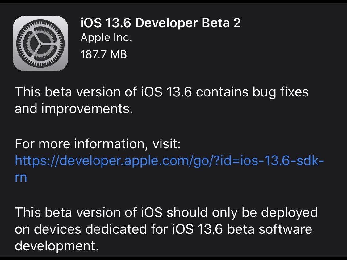 苹果发布iOS  13.6 Beta  2更新，添加自定义自动更新开关