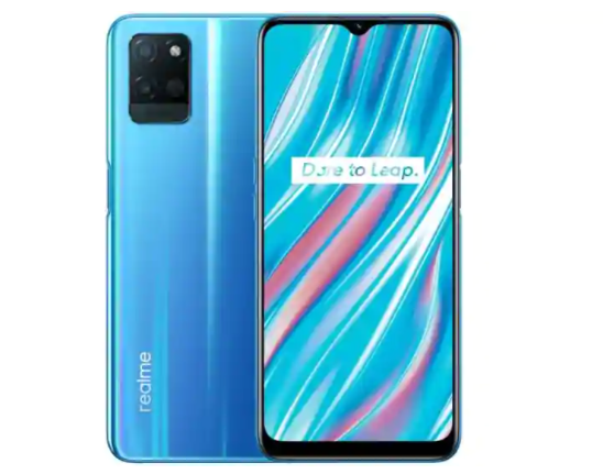 Realme  V11 5G智能手机还配备了双后置摄像头，侧面指纹传感器和5,000mAh电池