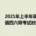 2021年上半年英语四六级考试时间安排（2021年下半年英语四六级考试时间安排 几点开始考）