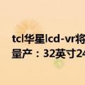 tcl华星lcd-vr将量产（全球！TCL华星UHD R1000电竞屏量产：32英寸240Hz）