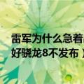 雷军为什么急着出小米9（雷军称小米新机有惊喜 号称不调好骁龙8不发布）