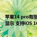 苹果14 pro有指纹解锁吗（曝苹果14 Pro将支持AOD息屏显示 支持iOS 16新锁屏）