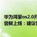 华为鸿蒙os2.0开发者beta（今日最新更新 华为鸿蒙OS 3.0尝鲜上线：建议尝试公测版）