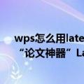 wps怎么用latex（今日最新更新 WPS部分功能8月下线：“论文神器”LaTex不让用了）