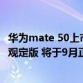 华为mate 50上市时间（今日最新更新 华为Mate 50系列外观定版 将于9月正式发布）