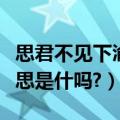 思君不见下渝州（思君不见下渝州“下”的意思是什吗?）