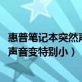 惠普笔记本突然声音变小了（惠普cq40的笔记本为什么突然声音变特别小）