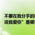 不要在我分手的时候说爱我是啥歌（歌词“分手了就不要再说我爱你”是哪首歌里的）