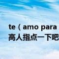 te（amo para siempre 这句西班牙语是什么意思啊 哪位高人指点一下吧）