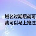 域名过期后就可以再注册了吗?（假如别人的域名刚过期了,我可以马上抢注吗?）