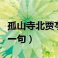 孤山寺北贾亭西诗句意思（孤山寺北贾亭西下一句）