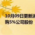 10月09日更新消息 妙可蓝多：控股股东内蒙蒙牛拟要约收购5%公司股份