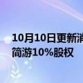 10月10日更新消息 吉比特：近日增持羊了个羊研发商北京简游10%股权