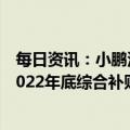 每日资讯：小鹏汽车：2023年各车型全国建议零售价将与2022年底综合补贴后价格保持一致