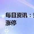 每日资讯：竞价看龙头：4连板安妮股份一字涨停