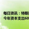 每日资讯：特斯拉去年因比特币减值损失2.04亿美元，预计今年资本支出60亿-80亿美元