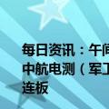 每日资讯：午间涨跌停股分析：34只涨停股，2只跌停股，中航电测（军工概念）8连板，鸿博股份（体育产业概念）5连板