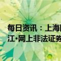 每日资讯：上海网信办、证监局、检察院联合开展“清朗浦江·网上非法证券活动治理”专项行动