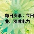 每日资讯：今日共3只新股申购：创业板宏源药业、涛涛车业、泓淋电力