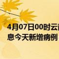 4月07日00时云南玉溪最新疫情情况数量及玉溪疫情最新消息今天新增病例