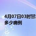 4月07日03时甘肃定西疫情最新状况今天及定西疫情累计有多少病例