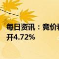 每日资讯：竞价看龙头：市场焦点股天马股份（8天4板）低开4.72%