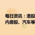 每日资讯：港股收评：两大指数集体收涨，恒指涨0.76%，内房股、汽车等板块活跃