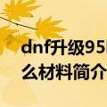 dnf升级95b要多少材料（dnf升级90b要什么材料简介介绍）