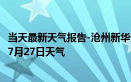 当天最新天气报告-沧州新华天气预报沧州沧州新华2024年07月27日天气