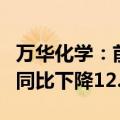 万华化学：前三季度归母净利润110.93亿元，同比下降12.67%