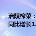 涪陵榨菜：前三季度归母净利润6.71亿元，同比增长1.74%