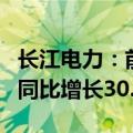 长江电力：前三季度归母净利润280.25亿元，同比增长30.2%